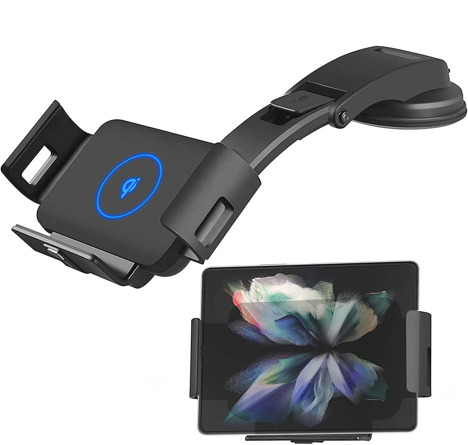 

15W Wireless Car Charger For Galaxy Z Fold 3 5G FOD Coil Sensor Car Charger Mount With Dashboard For Iphone 13 Pro Max