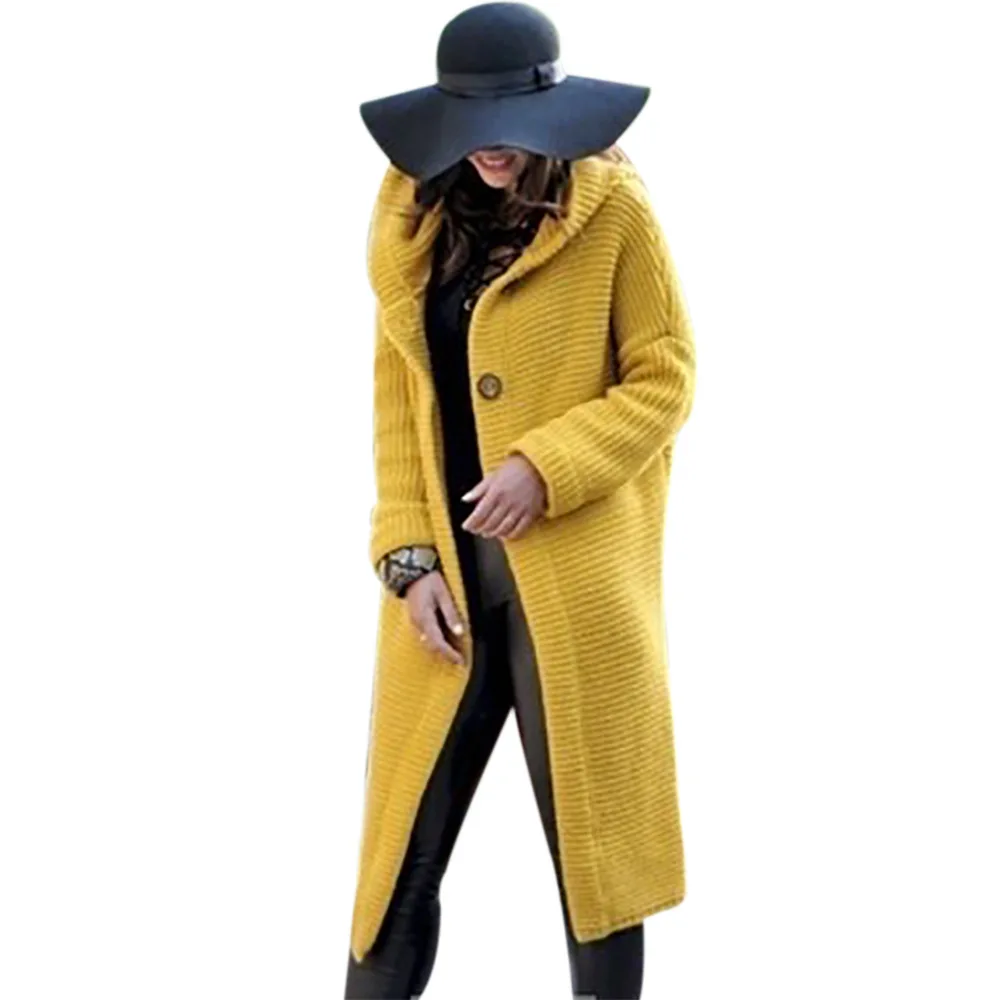 

fall fashion 2020 casual hood long sweater coat jacket cardigan for women, Picture