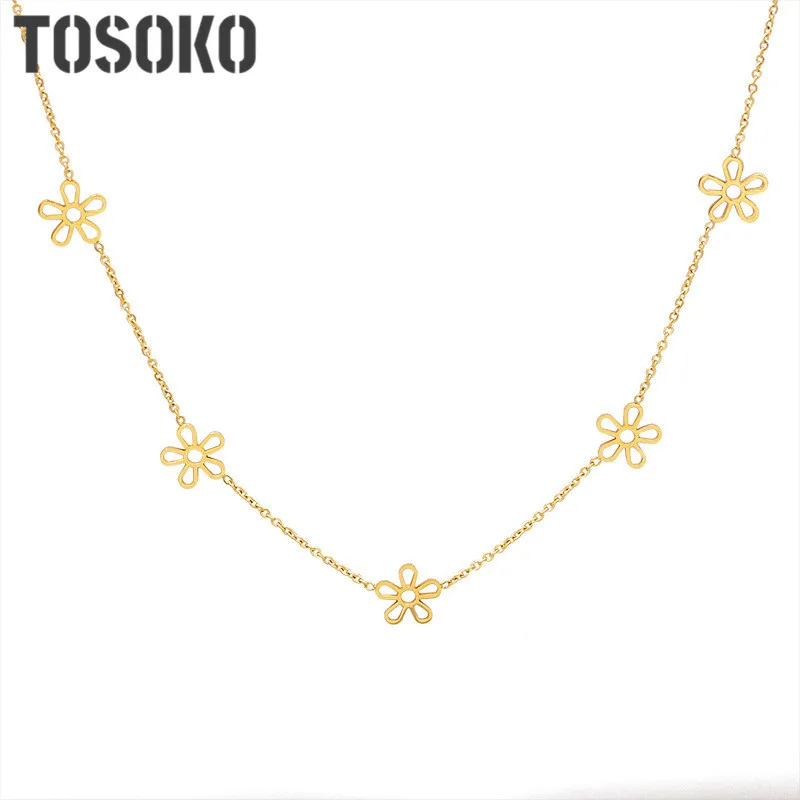 

Stainless Steel Jewelry Small Daisy Flower Necklace Simple Temperament Clavicle Chain For Women BSP714