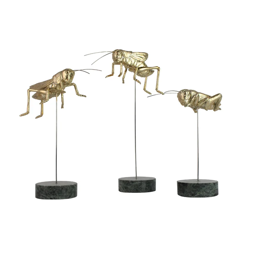 Resin modern insect animal sculpture gold sticker small decorations with marble supplier