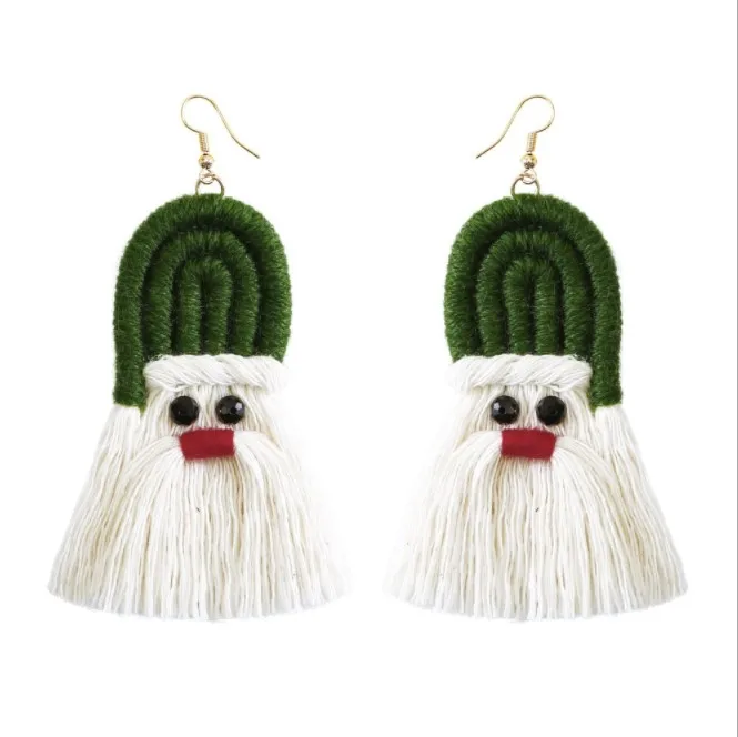 

Personalized cute cartoon earrings hand woven resin christmas holiday earring for women, Picture shown