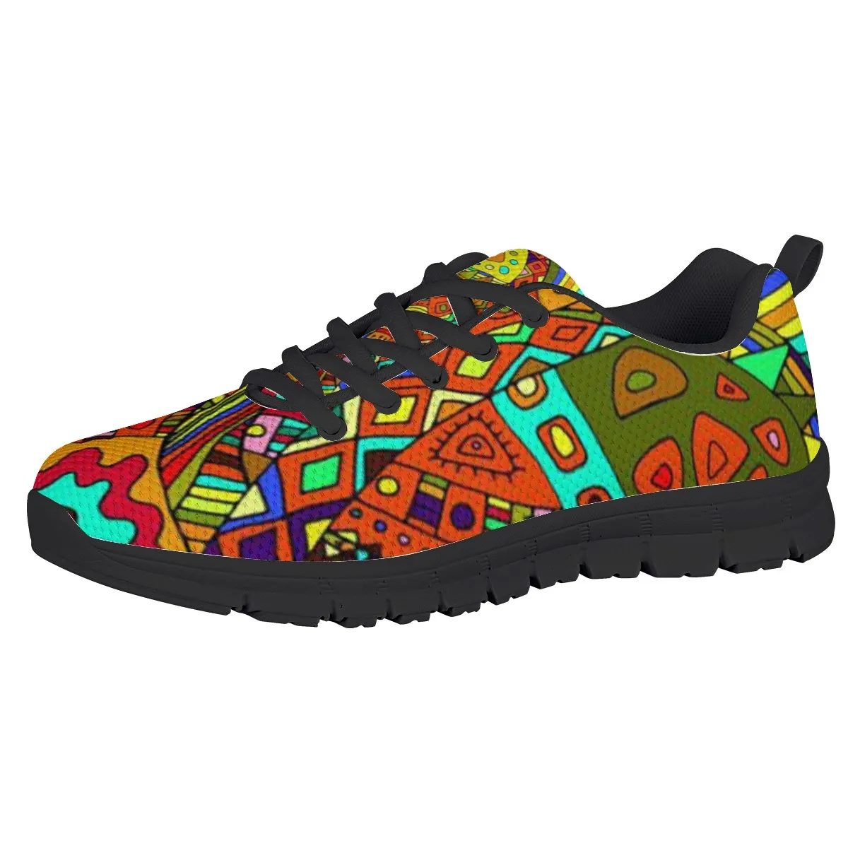

Factory low price custom psychedelic hippie logo men's canvas shoes for morning running fitness mesh rubber low-top shoes, Picture