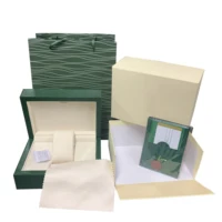 

Oem custom luxury man and women green leather single watch packaging box with pillow