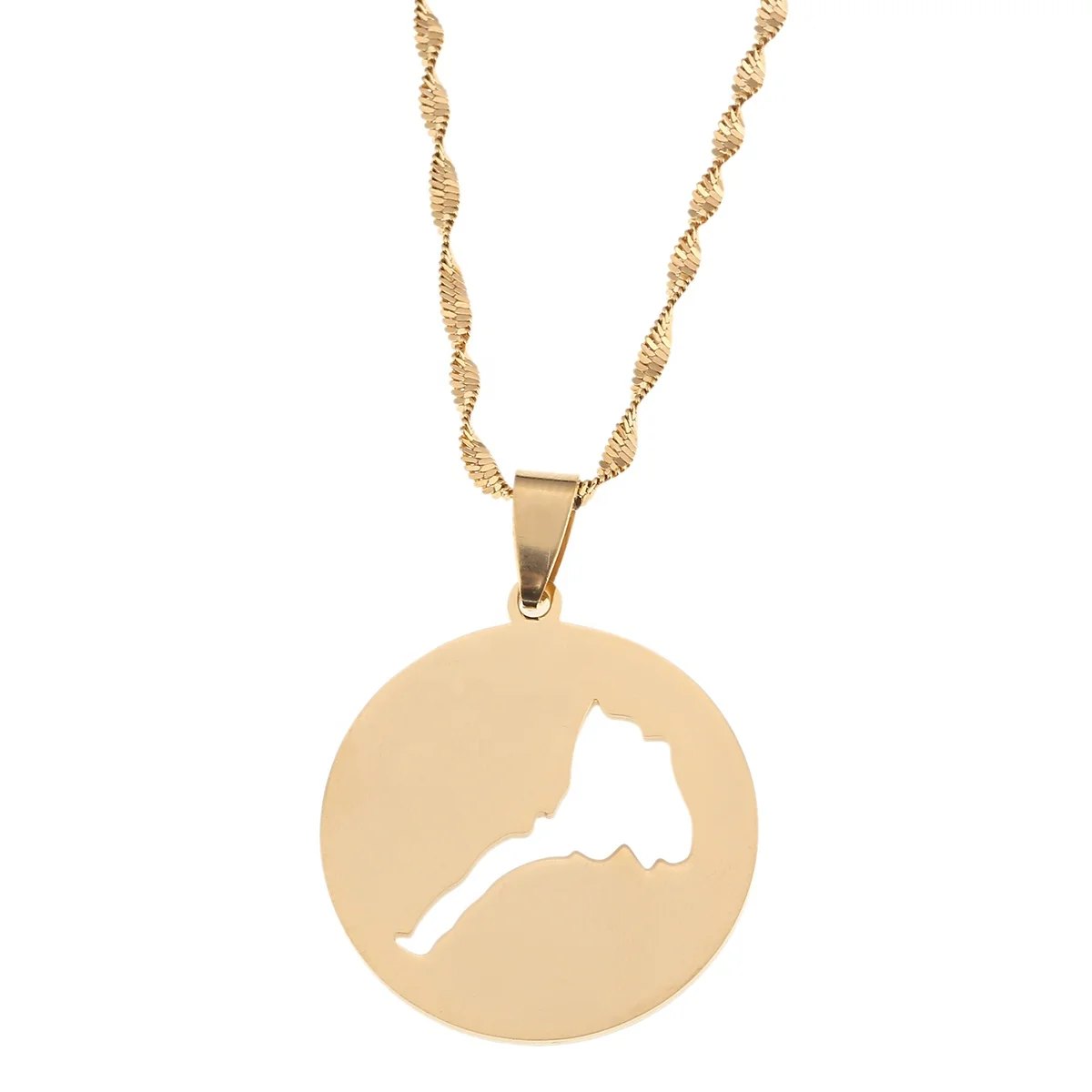 

Eritrea Map Pendant Necklace For Women Girls Gold Color Map of Eritrean Chain Jewelry