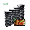 eco friendly restaurant black rectangular plastic pp microwave disposal food takeawway container