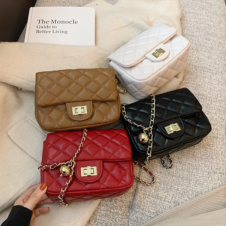 

INs Korea Style PU Leather Purses Ladies Crossbody Shoulder Bags Girls Chain Mini Phone Bags Handbags For Women, 4 colors