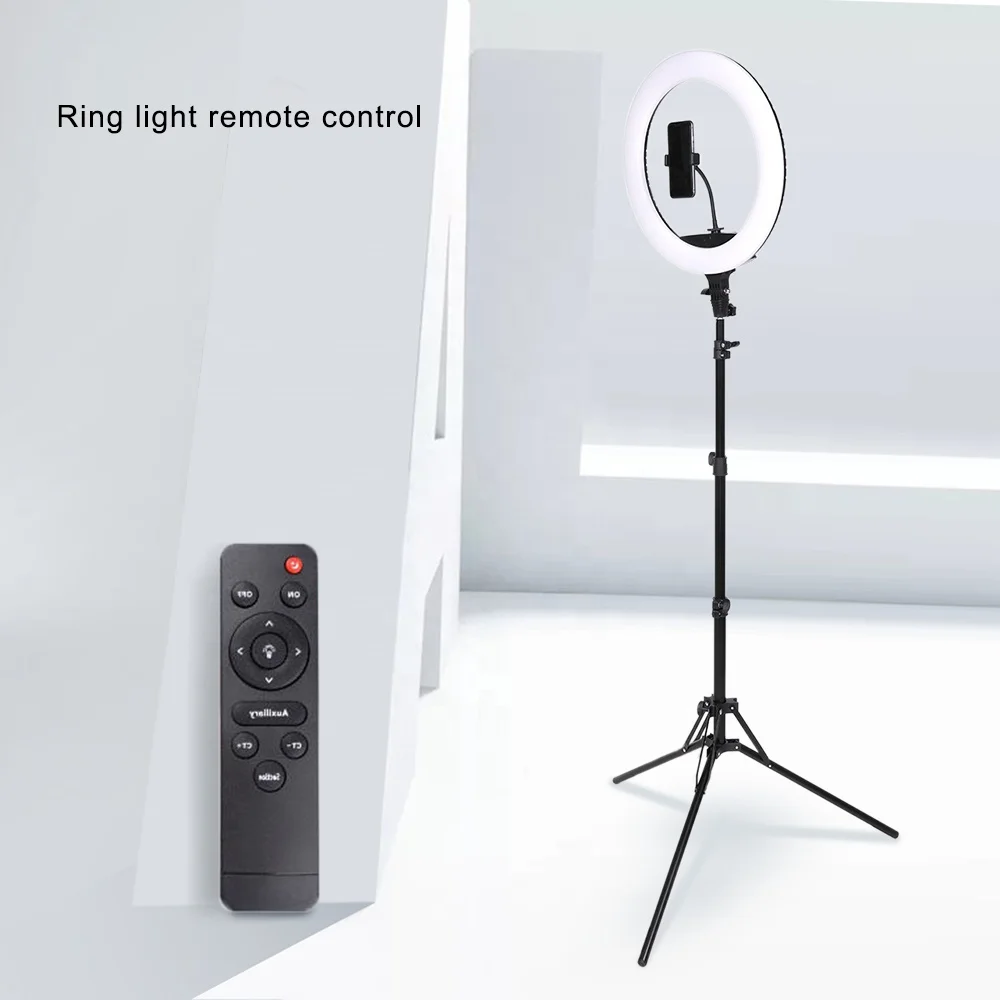 18-inch LED Beauty Ring Light Kit with Remote Control Carry Bag with Tripod Stand to Making YouTube TikTok Video and Photography