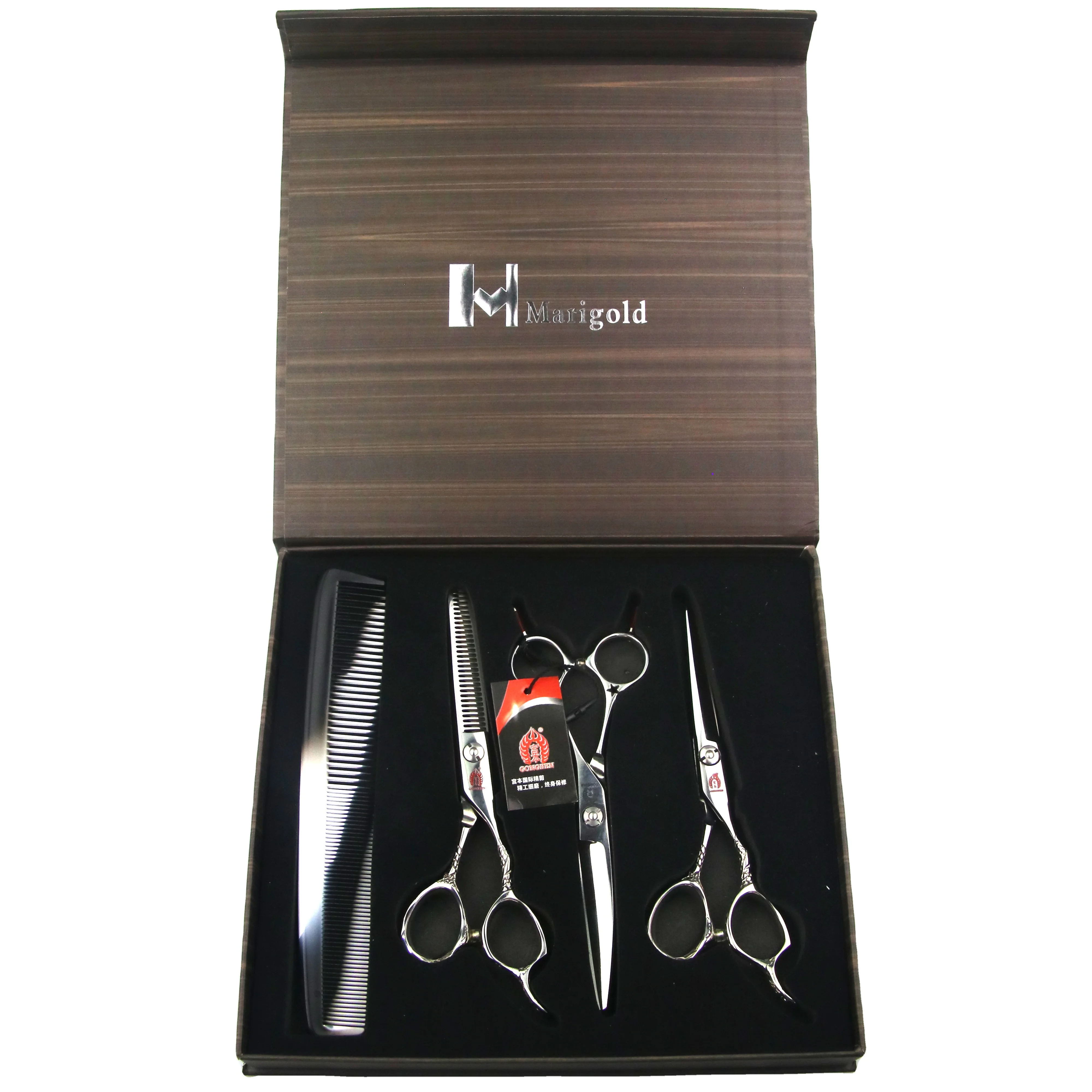 

Hot Sale High Quality Japanese 440c Steel Japanese Steel cutting thinning modelling scissors set, Silver