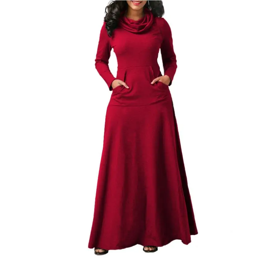B27 Winter 21 New Design Ladies Women Casual Simple Loose Plus Size Cotton Maxi Dress Buy Lady Winter Upper Asian Winter Dress Women Office Clothes Winter Loose Cotton Dress New Winter Products