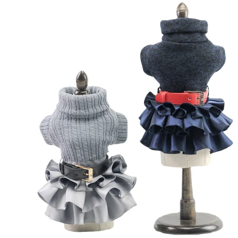 

New Stylish custom autumn winter warm dog cat clothes Pet Dress, As shown in details