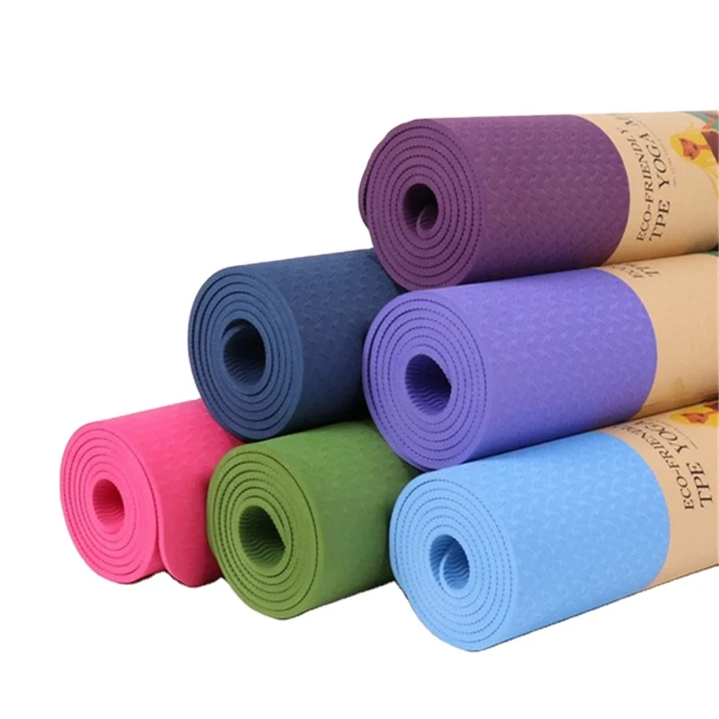 

High Quality Eco-friendly TPE Material Cheap Single Layers Non-slip 10mm Yoga Mat, Customized color