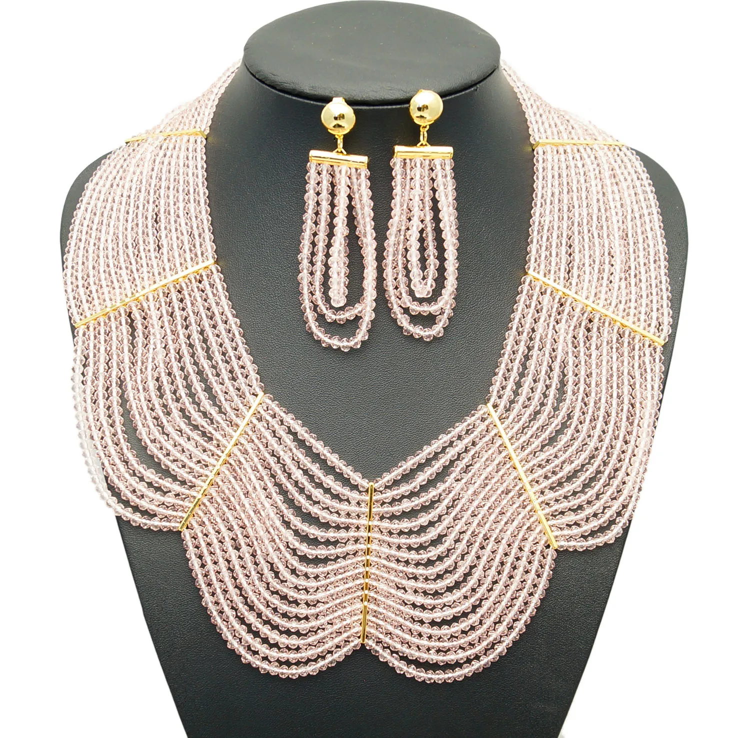 

Yulaili xoxo luxury jewelry brand pearl necklaces and earrings jewelry sets for women indian ladies jewelry set, Pink white