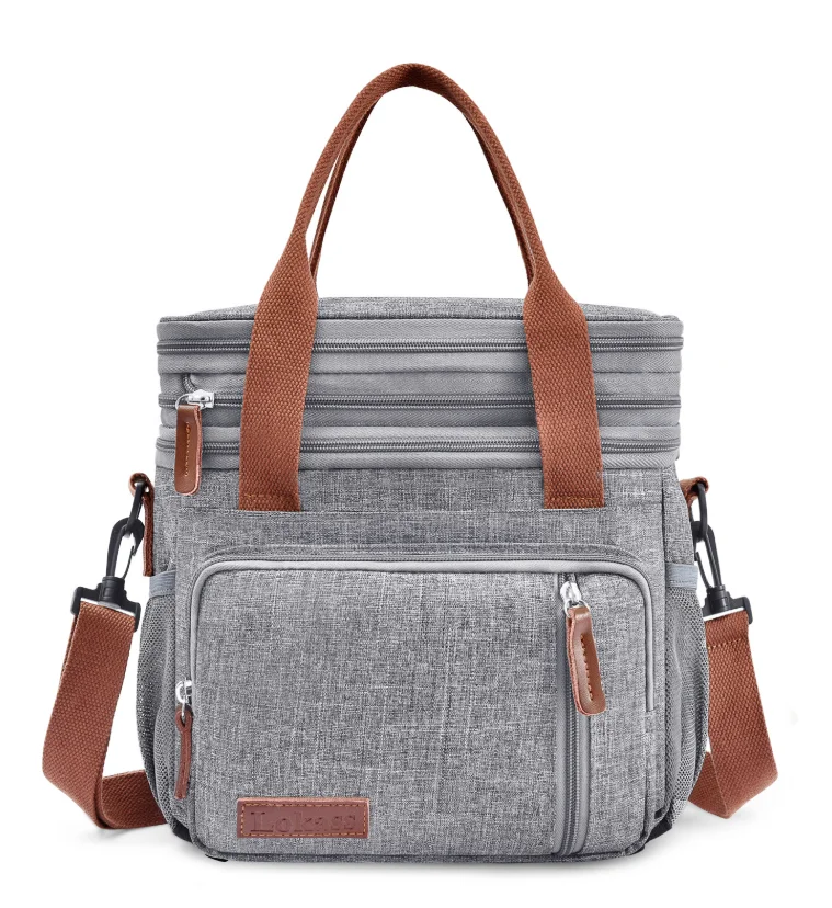 

Two in one shoulder portable cooler bag large capacity picnic bag