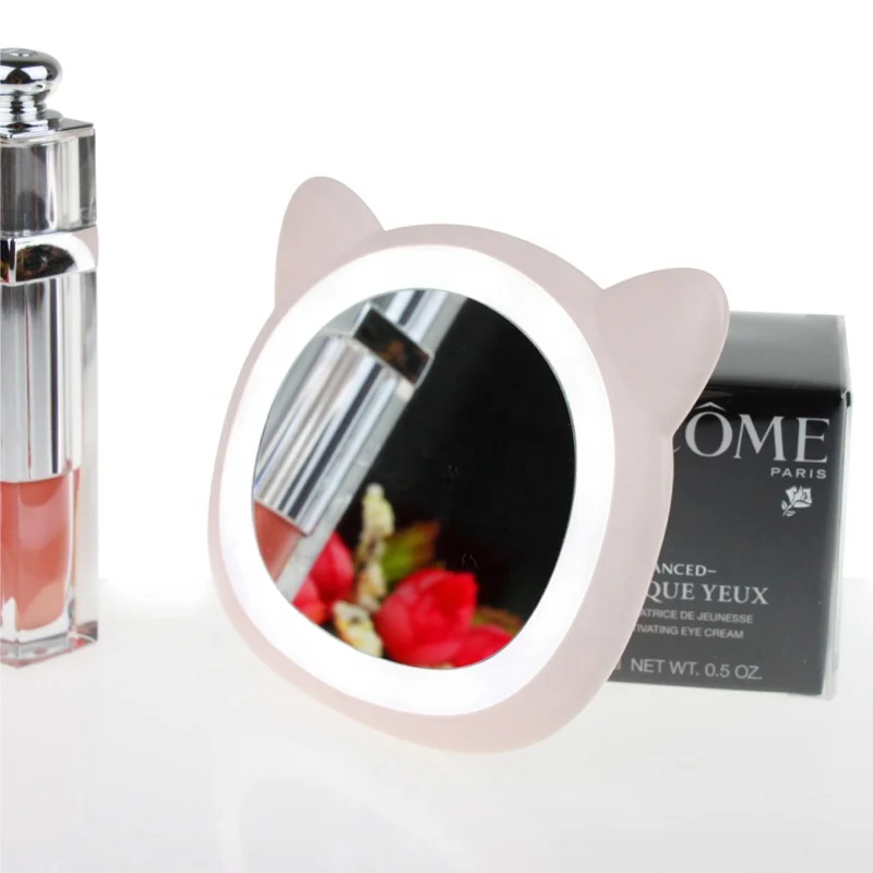 

Compact Pocket Mini LED Cosmetic Make Up Mirror Backlit Mirror Factory Sale High Quality