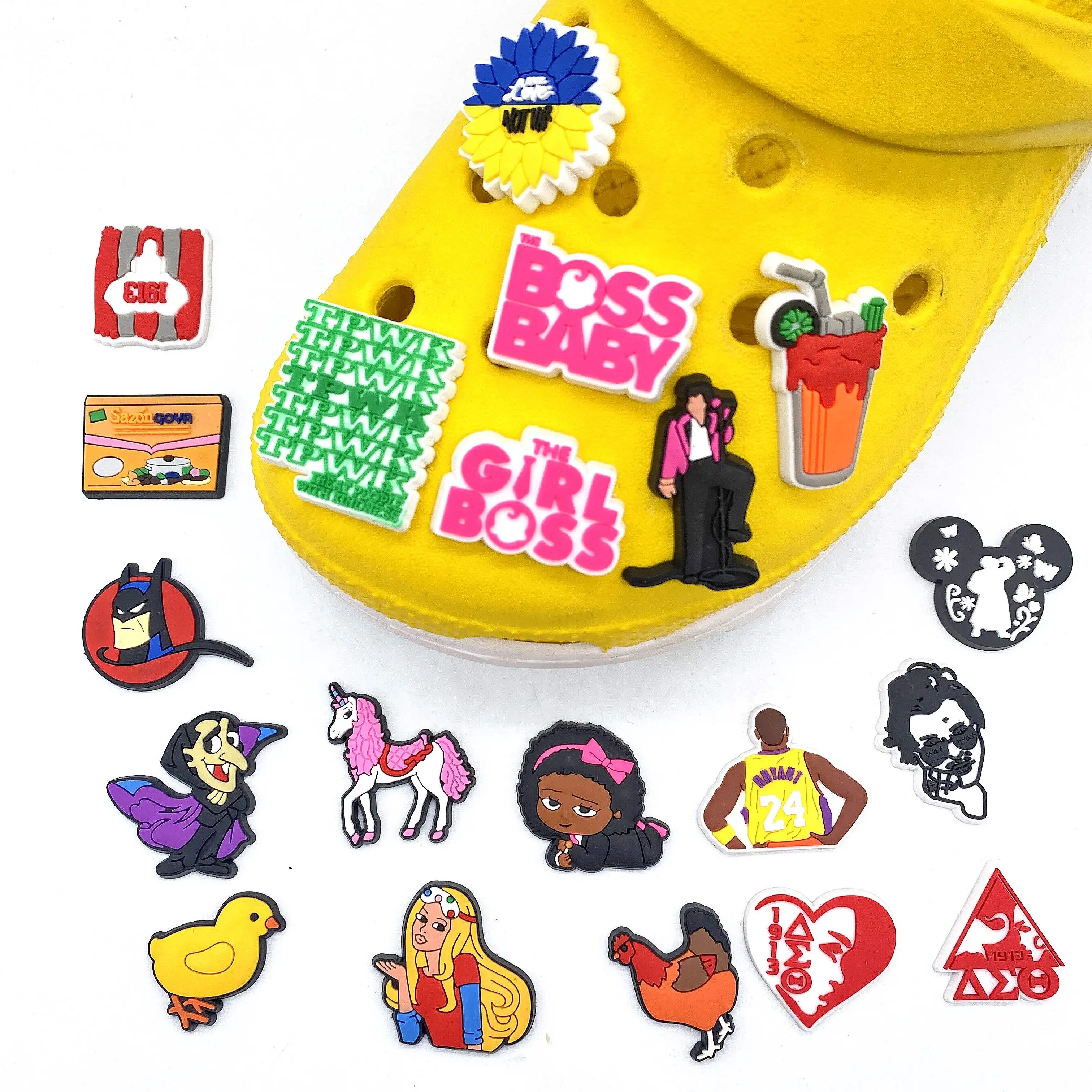 

Wholesale Croc pvc Shoe Charms Shoe Decoration Clog Croc Charms custom Croc Charms Gifts