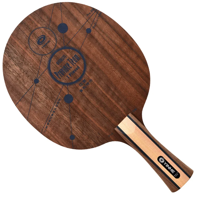 

YinHe table tennis rackets soleplate Zilong pro5w pure wood professional grade straight horizontal Ping Pong racket, Brown