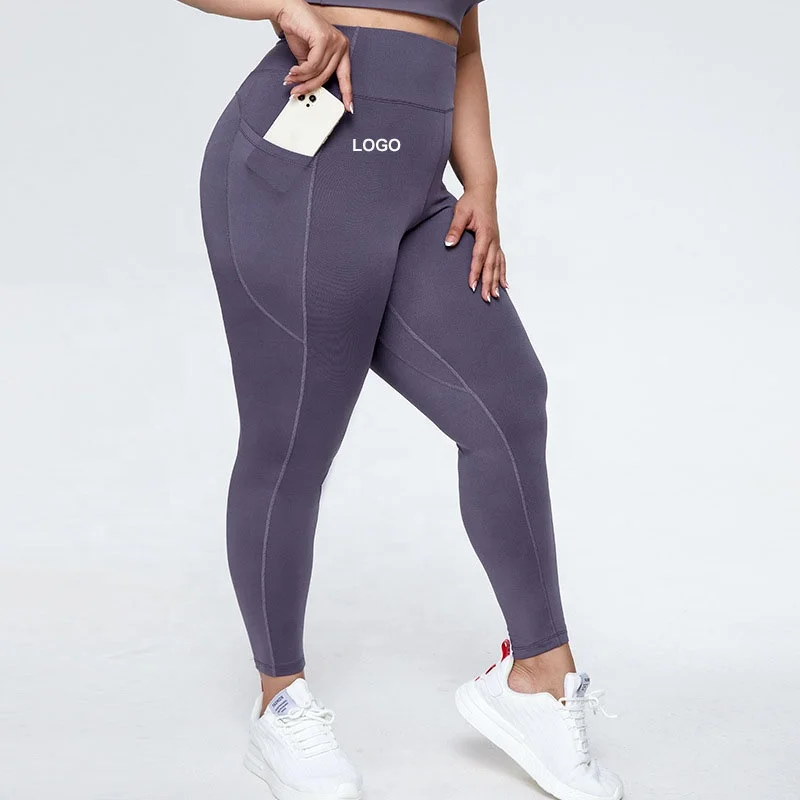 

Drop Shipping Stylish Athleisure Yoga Gym Wear 3XL 4XL Women Plus Size Leggings with Pocket, 1 color or custom