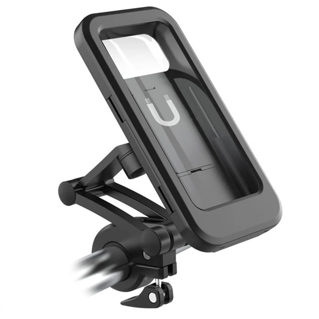 

Adjustable Motorcycle Bike Phone Holder Case Outdoor Waterproof Phone Stand Bracket Bicycle Handlebar Mobile Support Mount, Black