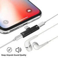 

2 in 1 lightning adapter for iPhone , Dual Jack Aux Audio & Charging & Calling & Sync Cable Connector Earphone Charger