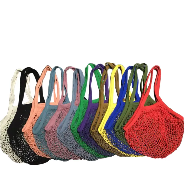 

100% cotton mesh shopping bag set reusable, Customized color