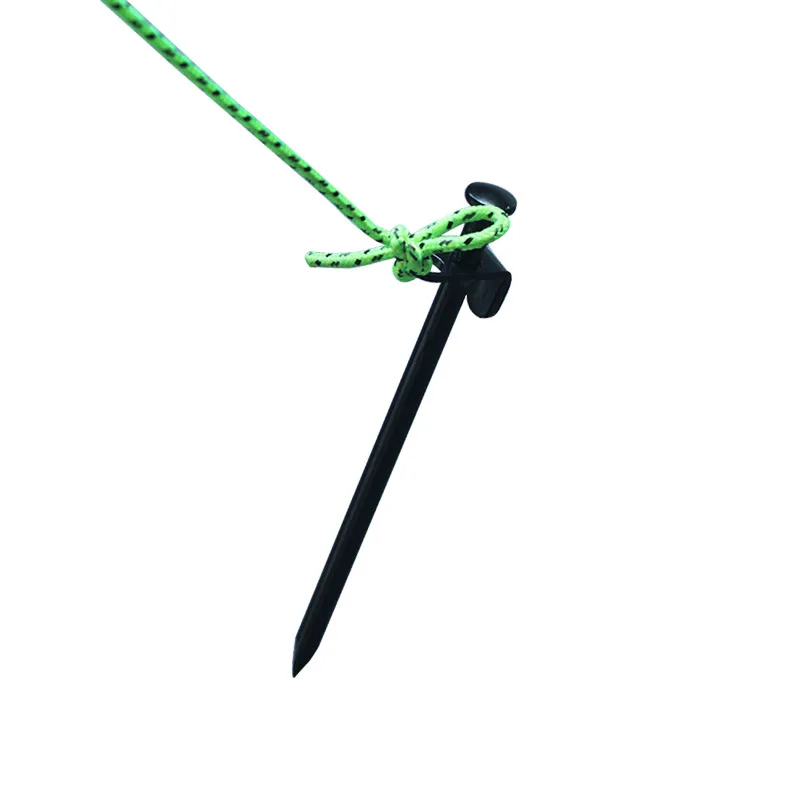 

SHENZHEN Outdoor camping beach snow titanium steel iron tent peg wholesale, Black