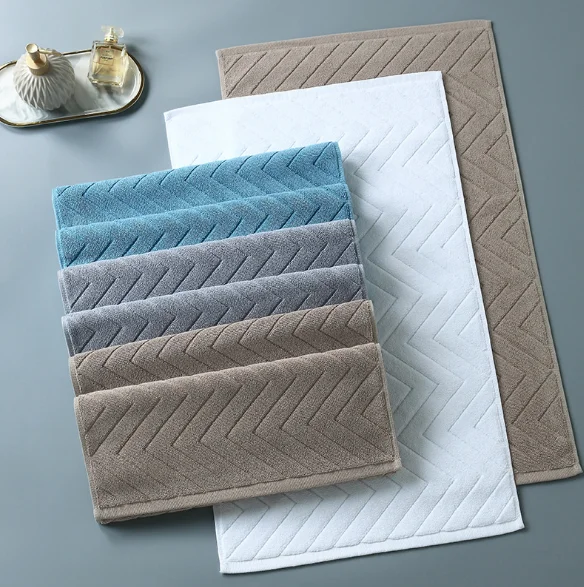 

100% cotton luxury hot selling customized bathroom jacquard bath mats