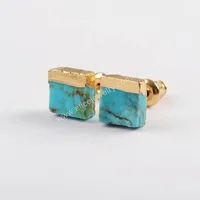 

G1647 New Arrivals Square Turquoise Stone Stud Earrings for Women Earring