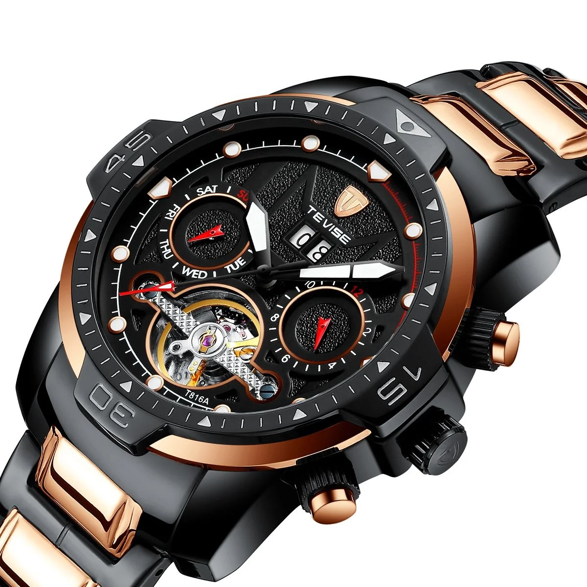 Mens Automatic Mechanical Watches For Men Waterproof Golden Watch Male Wristwatches