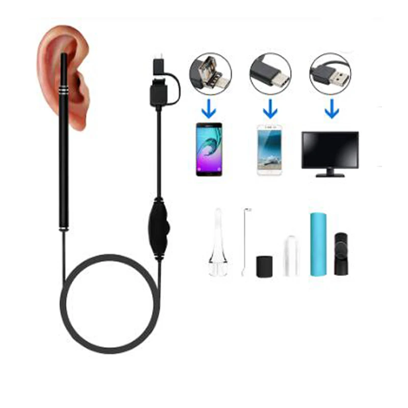 

wholesale HD Visual Ear Wax Cleaner Tool Android Endoscope USB Ear Cleaning Endoscope Spoon