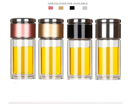 

Zogifts Amazon Top Sale Double Wall Glass Tea Bottle with Stainless Steel Long Infuser, Optional