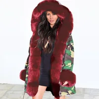 

2019 European and American Winter puffer faux fur Woman's coat