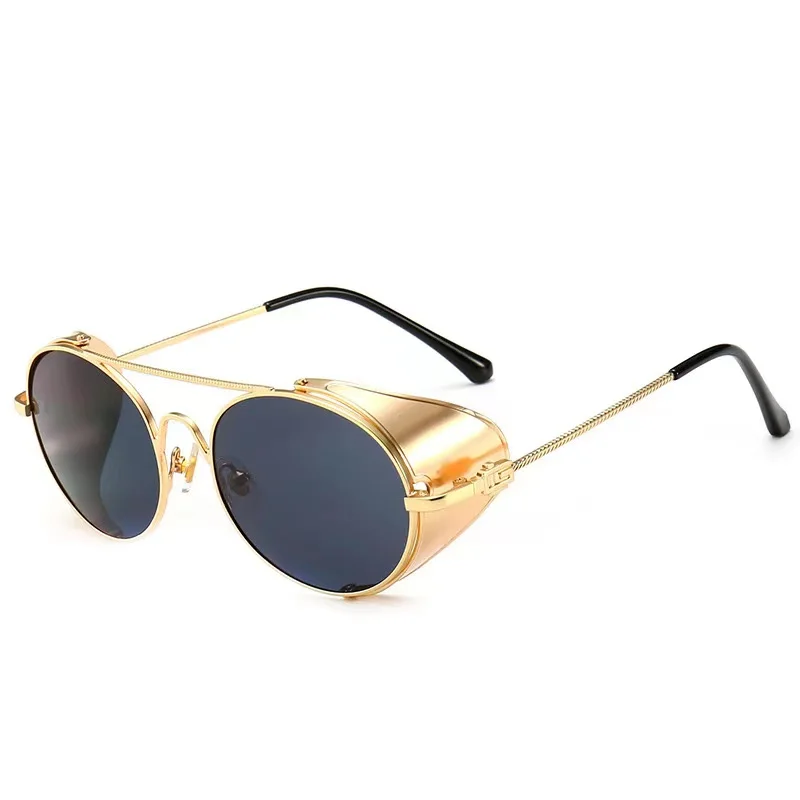

2021 new punk sun glasses retro circular unisex fashion sunglasses