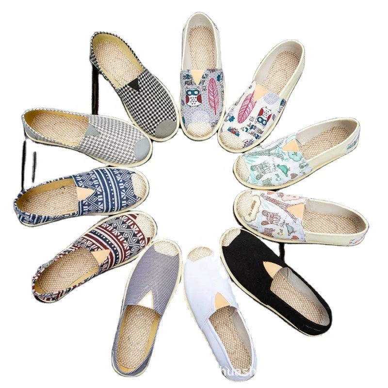 

Spring Autumn Canvas Shoes Women New Flat Lazy Low Top Breathable Women Print Casual Shoes