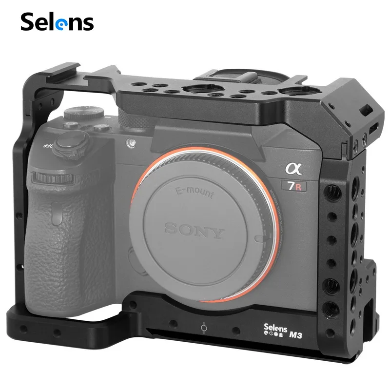 

Selens Camera Cage Stabilizer Case Cradle for Sony A7RIII/A7III/A7M3 Vlog Video Live Streaming, Balck