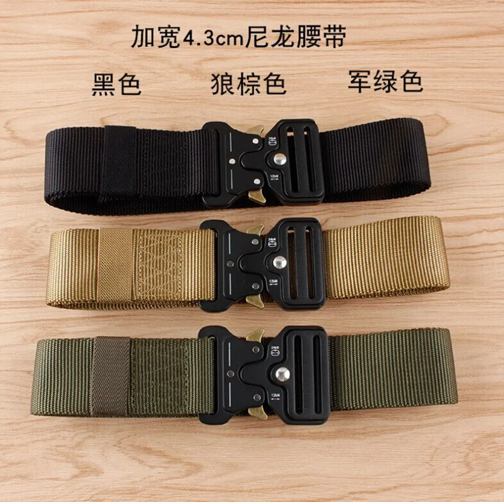 

Men's Nylon Army Molle Combat Training Quick-release Metal Buckle Webbing Belt Tactical Military Sweat Waist Belt, Customized color