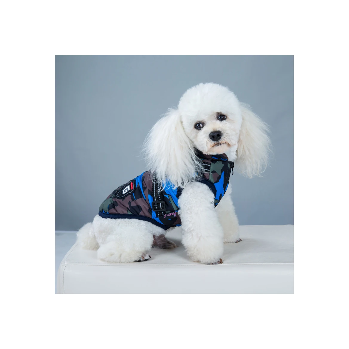 

Reflective Strip Design Outdoor Warm Winter Pet Clothing Tractable Windproof Dog Jacket with Chest Strap, Camouflage yellow, camouflage blue, camouflage orange
