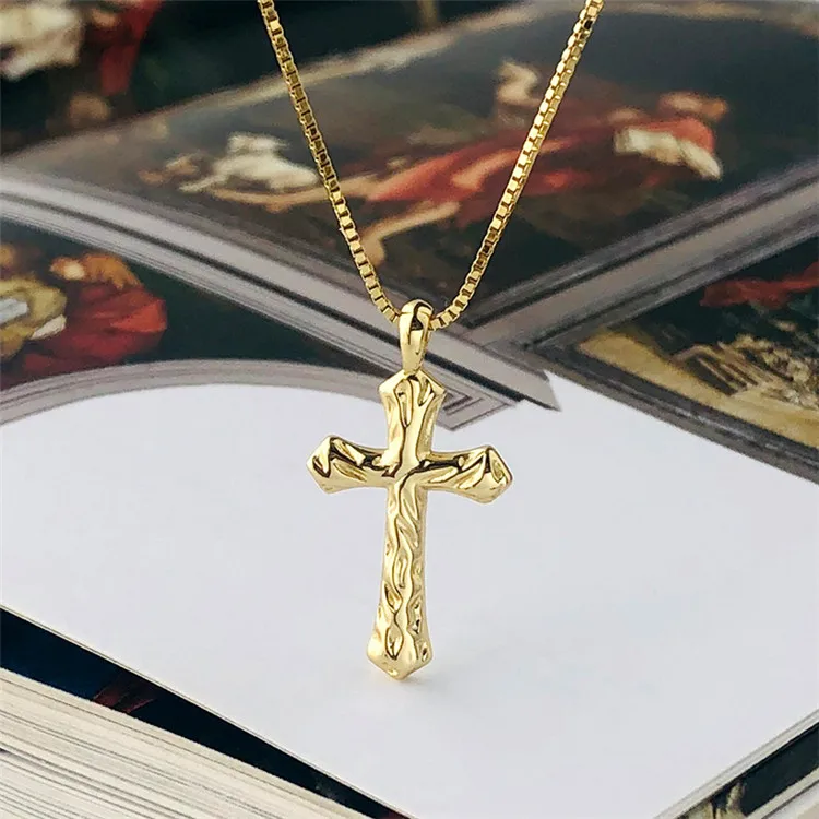 

Pendant Gold 925 Silver Girl Sterling Jewelry Cross Necklace, Picture shows