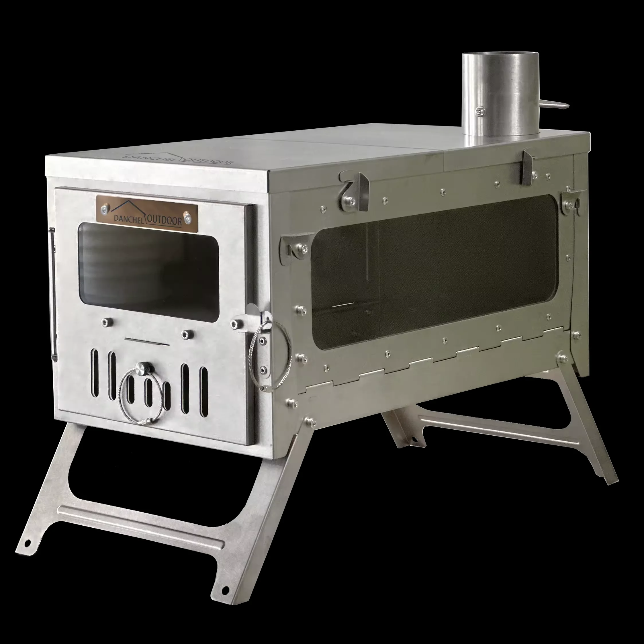 OUTDOOR 100%Titanium Alloy Tent Stove Lightweight and Foldable Camping Stove with Pipe Suitable for Cooking and Heating16.5L