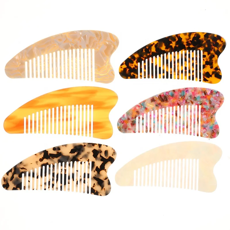 

Large Size Acetic Leopard Print Hair Comb Marbling Heart-shaped Wide Tooth Combs For Women Tortoiseshell Acetate Comb For Girls