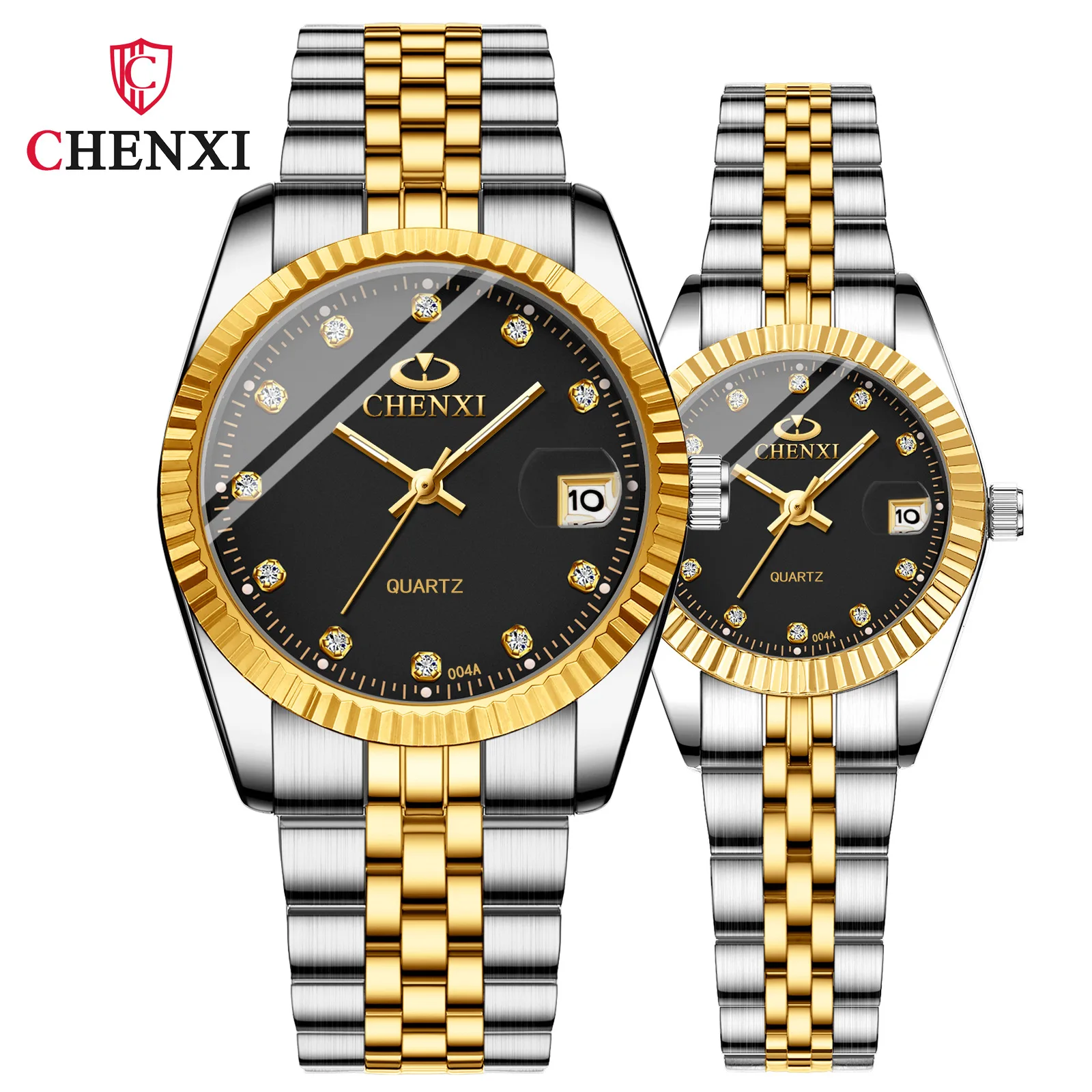 CHENXI 004 Top New Luxury Lovers' Couples Quartz Men Watch Women Valentine Gift Clock Watches Ladies Stainless Wristwatches