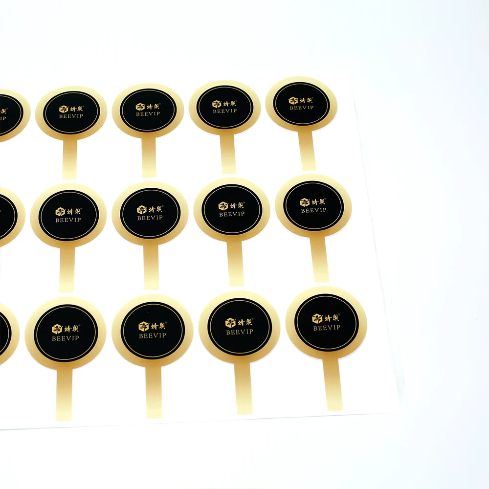 Waterproof Custom Self Adhesive Gold Foil Printed Tamper Proof Jar