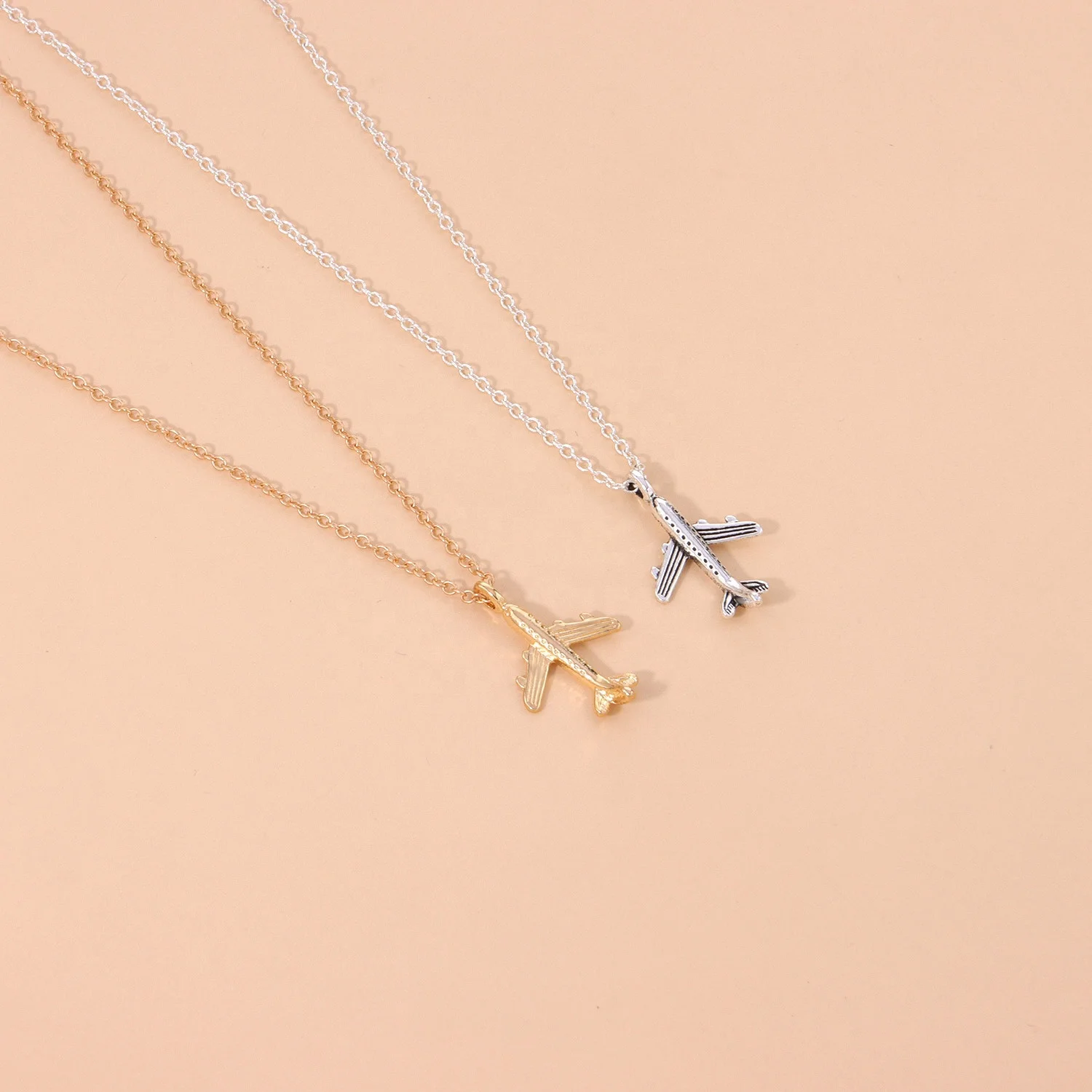 

Hot Selling Korean Fashion Jewelry Originality Airplane Unisex Alloy Pendant Necklace For Women Men Party Gifts, Colors
