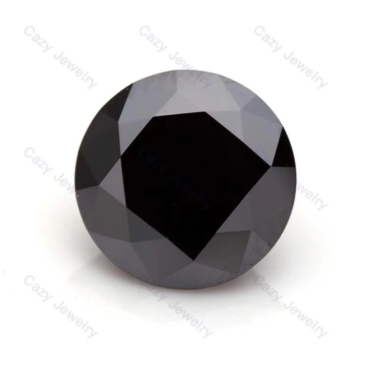 

Cazy Jewelry round shape black moissanite loose gemstones for jewelry making gemma sciolta