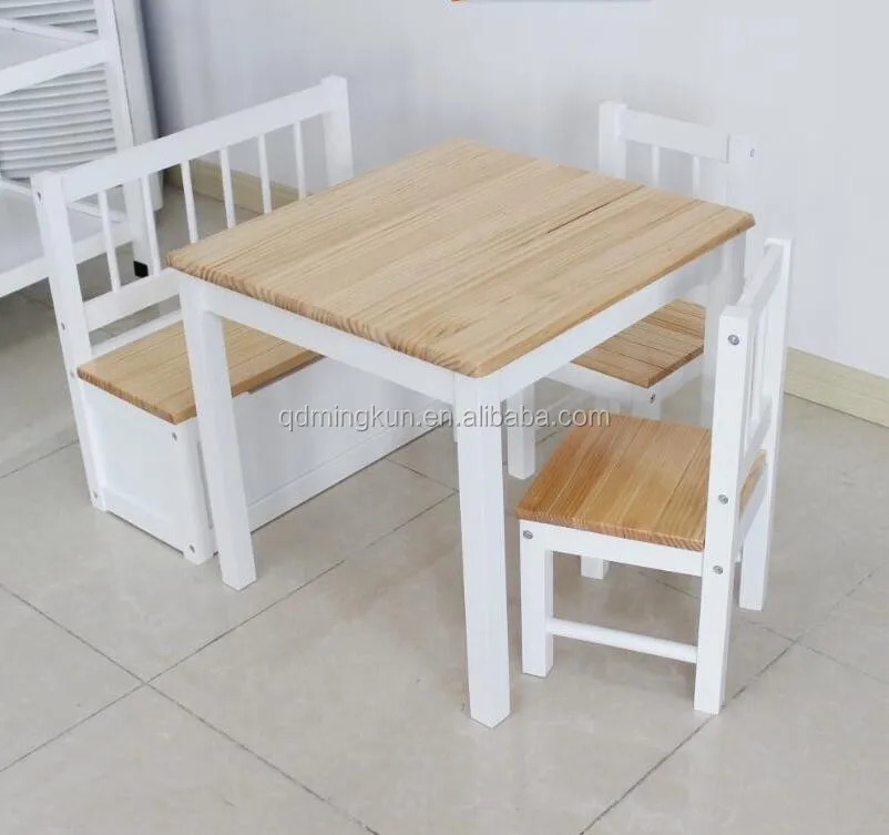 childrens pine table and chairs