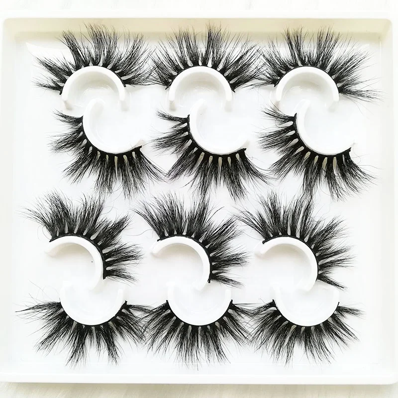 

Cruelty free 100% Handmade 3D Strip faux mink eyelashes custom box with white plastic lash trays