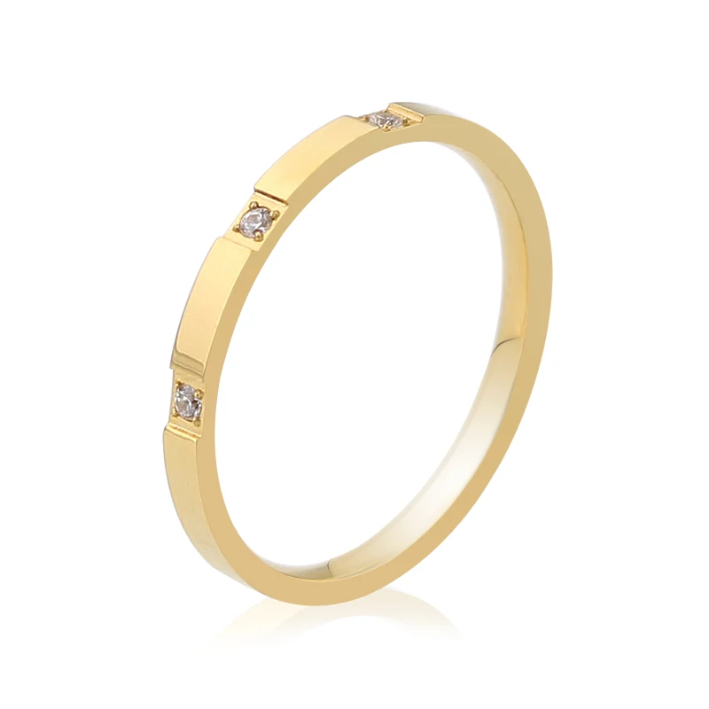 

European and American fashion new titanium steel zircon ring stainless steel simple couple ring tail ring jewelry, White