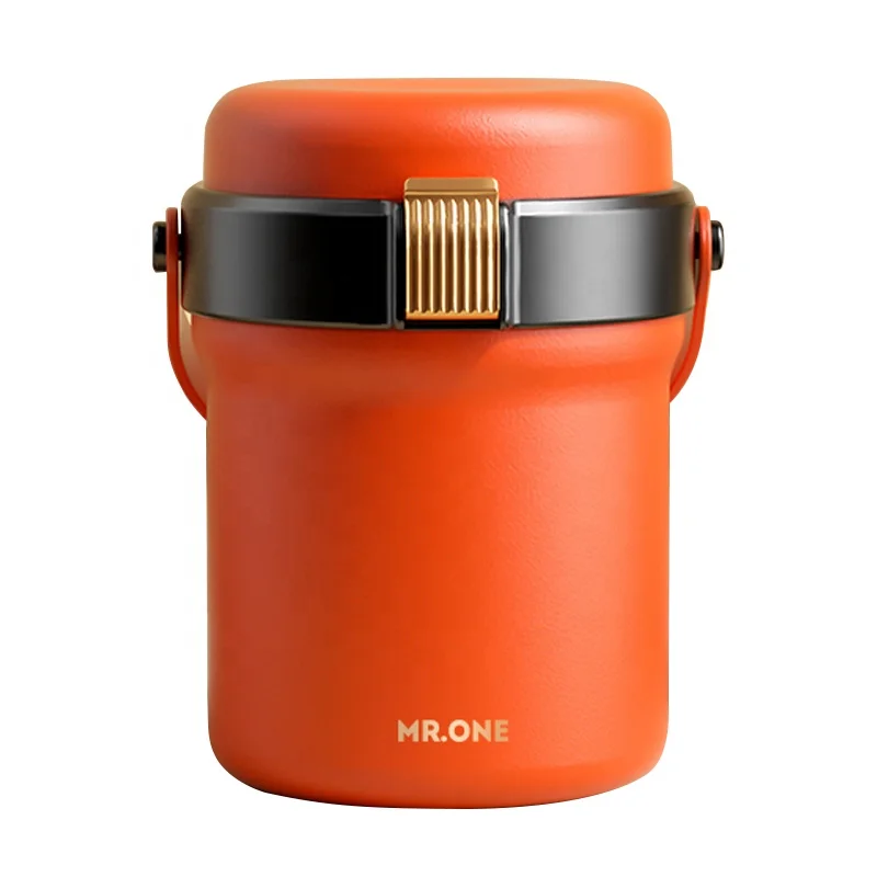 

Hot Sales Large-capacity Stainless Steel Lunch Box Three-layer Container for Kids Colorful Long-lasting Insulation Lunch Box, Orange