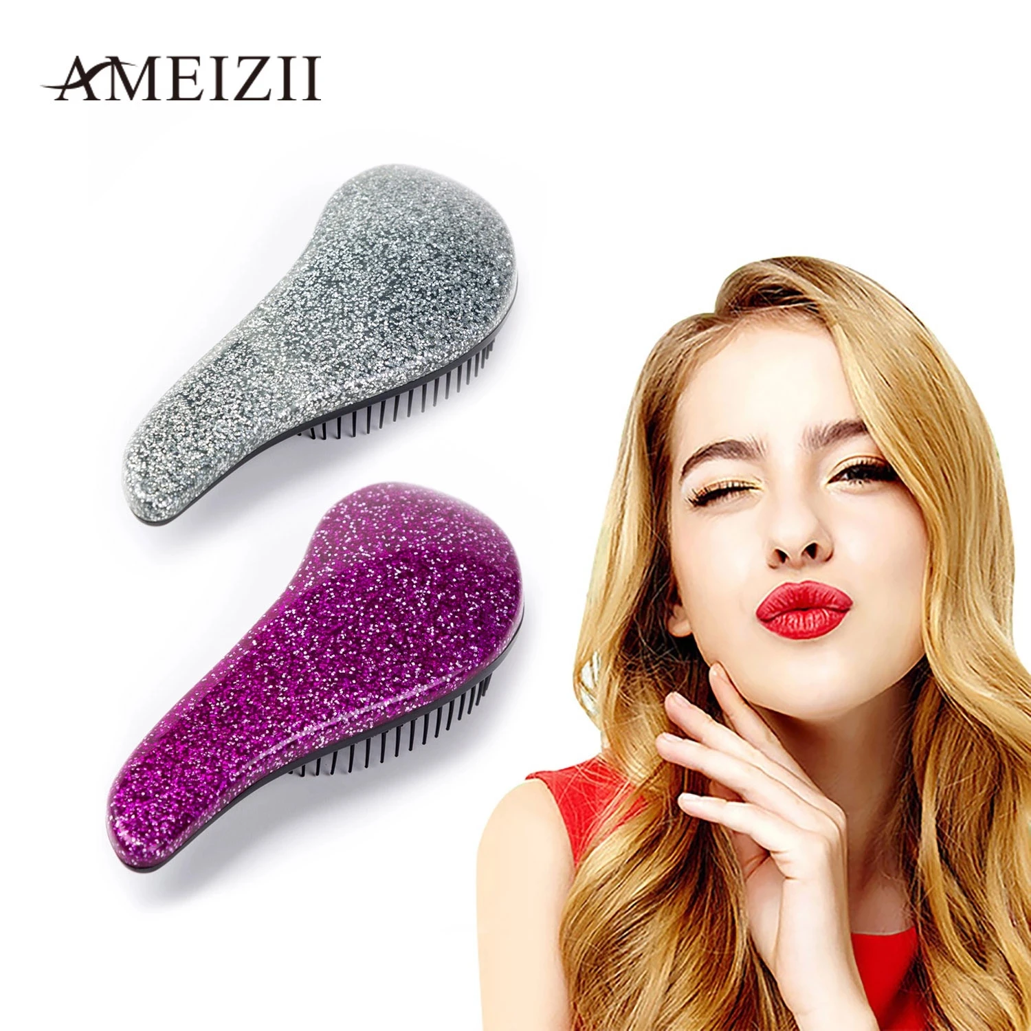 

Custom Logo Bling Hot Comb Detangle Brush For Hair Brosse Cheveux Fashion Styler Hairbrush Smoothing Straight Massage Hair Combs