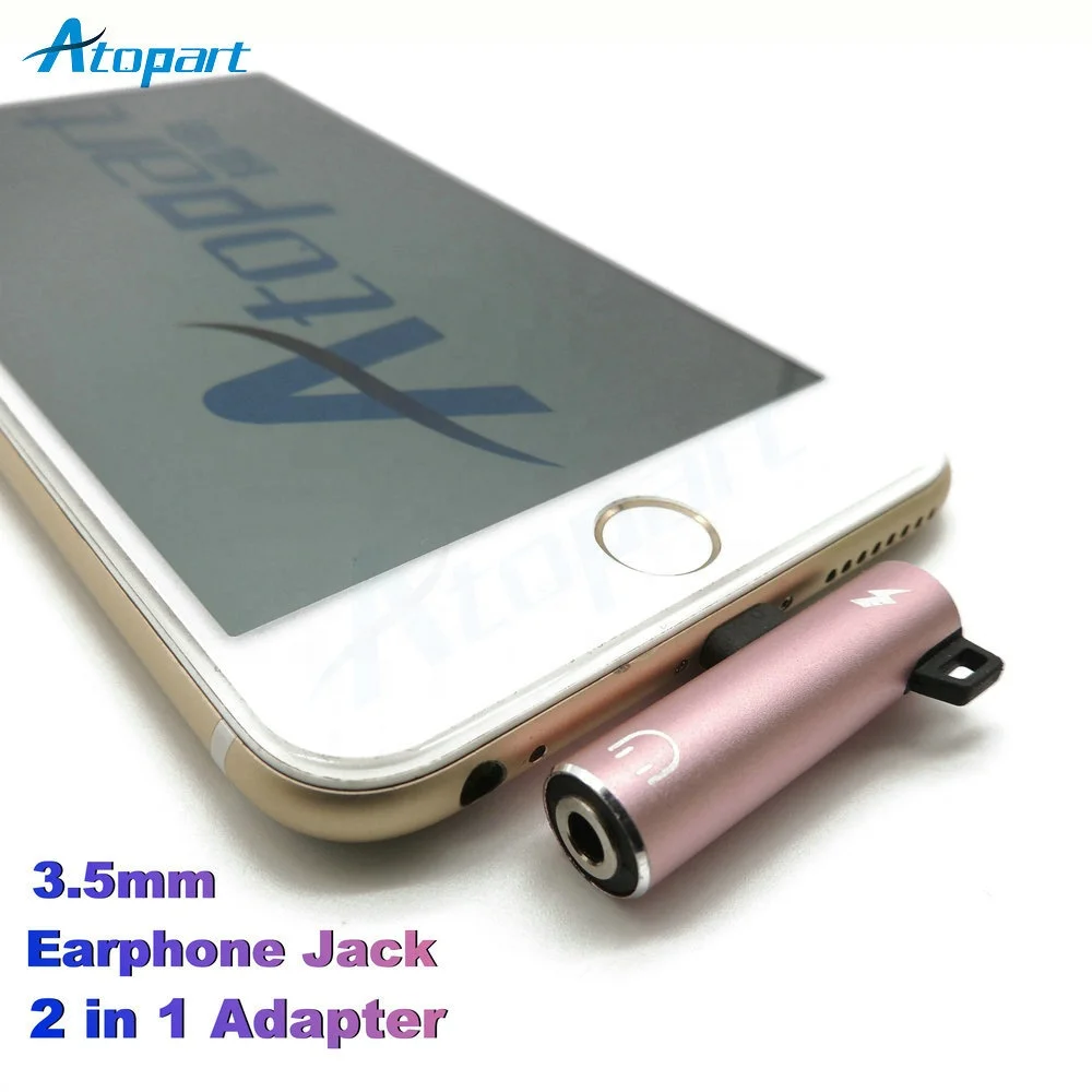 

Free shipping 2 in 1 mini Charging Audio Adapter C Earphone Convertor Charger Splitter Adapter type c to 3.5mm audio adapter, Black,pink,red,gold,silver