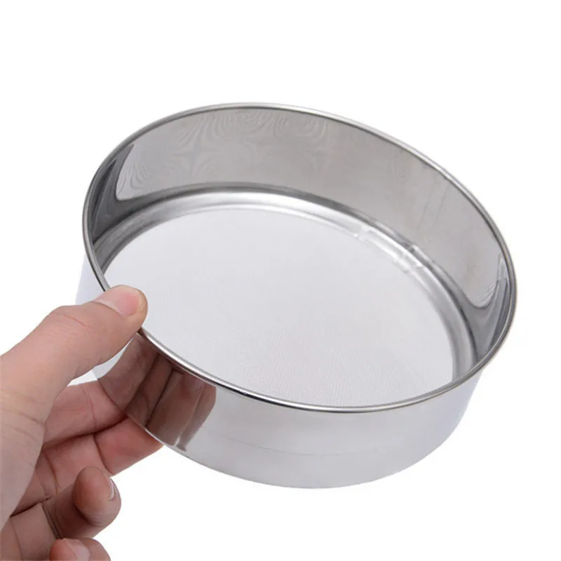 

Kitchen Fine Mesh Flour Sifter High Quality Thickening Stainless Steel Flour Sieve Sugar Powdered Filter Mesh Kitchen Tools, Silver